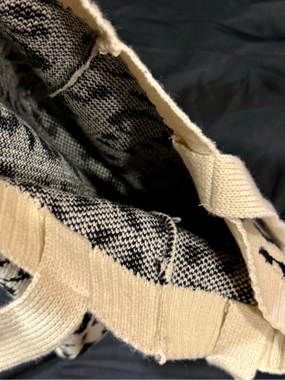 NWT Bre’s Boutique Leopard Print Knit Tote Bag — Cream & Black - Picture 5 of 7